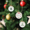 3'lü  Yuvarlak  Merry Christmas  ve Çam Ağacı  Temalı Yılbaşı Ağaç Süsü