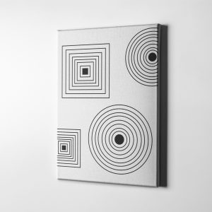 Daireler ve Kareler İllüzyon Minimalist Kanvas Tablo