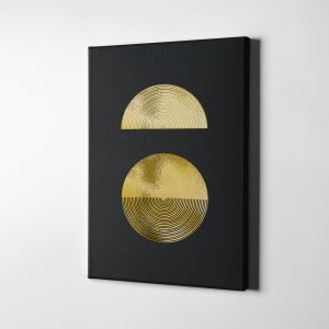 Gold Geometrik Minimalist Daire ve Yarın Daire Kanvas Tablo