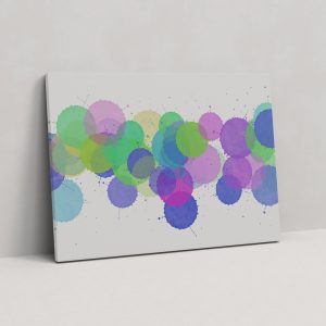 Pembe Mavi Yeşil Renk Patlaması Minimalist Kanvas Tablo