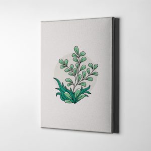 Yeşil Yapraklar Minimalist Bitki Kanvas Tablo