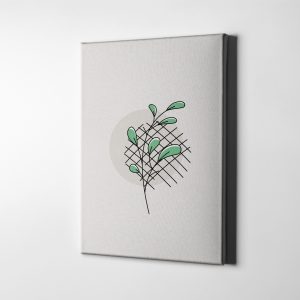 Minimalist Yeşil Bitki Kanvas Tablo