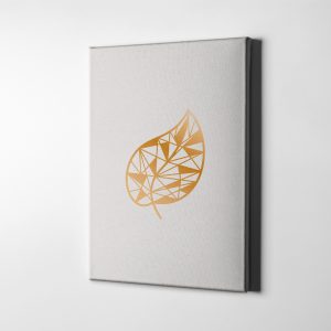 Geometrik Desenli Minimalist Gold Yaprak Kanvas Tablo