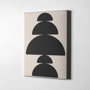 Minimalist Siyah Denge Taşları Kanvas Tablo