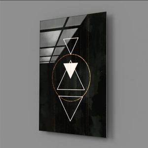 Üçgen Yuvarlak Geometrik Şekiller Cam Tablo