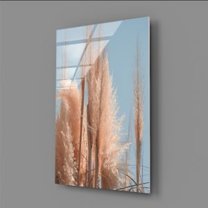 Süs Bitkisi Minimal Sanat Cam Tablo