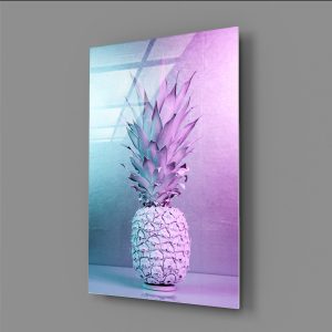 Turkuaz ve Lila Renklerde Nordik Tarzı Ananas