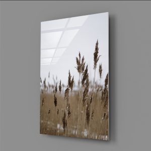 Minimal Kurumuş Bitki Cam Tablo