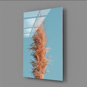 Kurumuş Bitki Minimal Sanat Cam Tablo