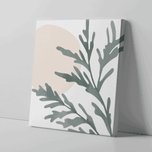 Beyaz Zemin Üzerinde Yeşil Bitki Kanvas Tablo