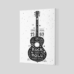 Gitar Çizim Rock Kanvas Tablo
