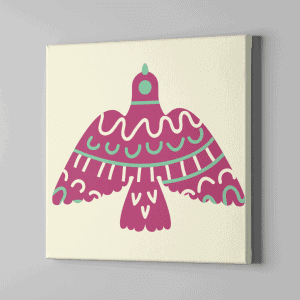 Mistik Kuş Açık Renk Kanvas Tablo