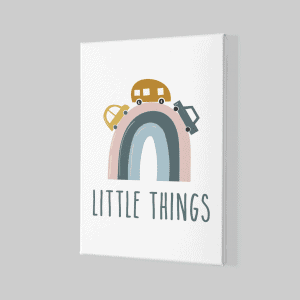 Gökkuşağı Yolunda Arabalar Çocuk Odası Kanvas Tablo