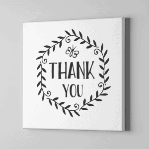 Yapraklar İçerisinde Thank You Kanvas Tablo