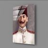 Beyrut'ta İz Bırakan Atatürk Gençlik Portresi Beyaz Askeri Üniformalı Cam Tablo