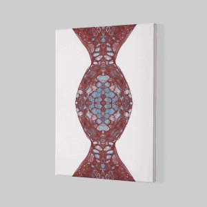 Beyaz Zemin Üzerinde Kahverengi Mavi Detaylı Bohem Dalga Kanvas Tablo