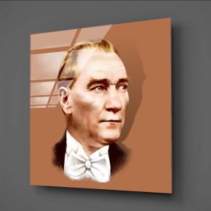 Papyonlu Atatürk Portresi 2 Cam Tablo