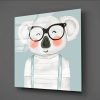 Gözlüklü Koala Çocuk Odası Cam Tablo