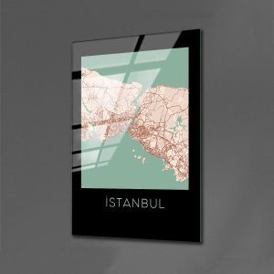 İstanbul Haritası Cam Tablo