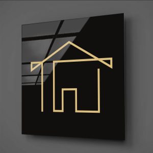 Mimarlık Minimalist Yapı Çizim Cam Tablo