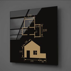 Mimarlık Minimalist Yapı ve Ölçekli Proje Çizim Cam Tablo