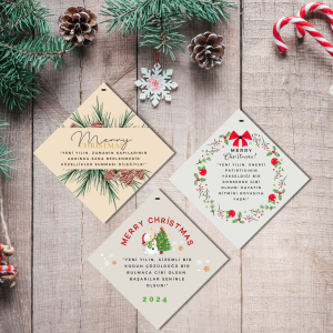 En Güzel Yeni Yıl Dileklenin Yazılı Olduğu  Yılbaşı Ağaç Süsü