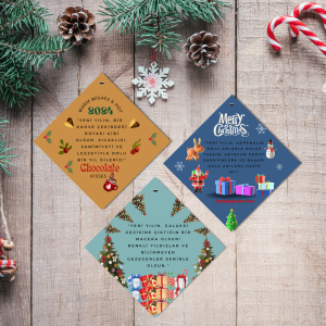 Yeni Yıl Dileklenin Yazılı Olduğu Yılbaşı Ağaç Süsü