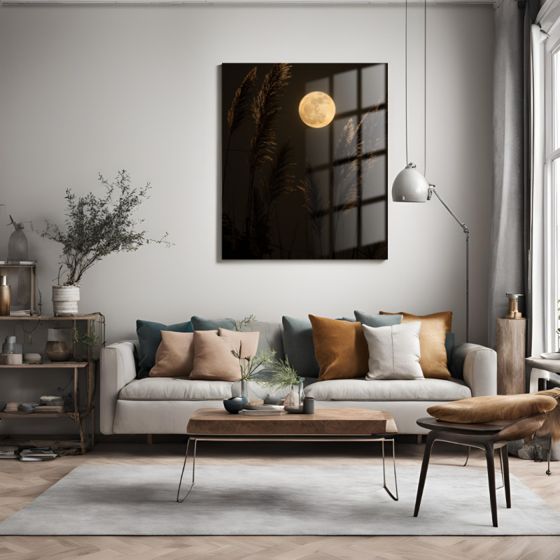 Eğer daha minimalist bir tarzı benimsemişseniz, büyük bir sanat eserini kanepenizin üstüne  yerleştirebilirsiniz. 