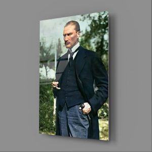 Atatürk Sivas Kongresinde Renkli Fotoğraf Cam Tablo