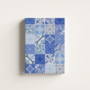 Eklektik Mavi Çini Desenler Kanvas Tablo