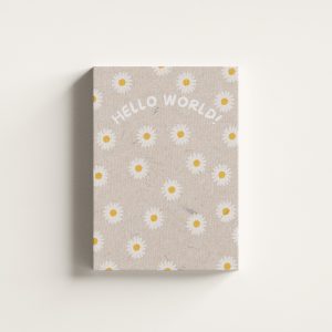 Hello World Papatyalı Çocuk Odası Kanvas Tablo