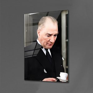 Kahve Eşliğinde Atatürk'ün İzinde Cam Tablo