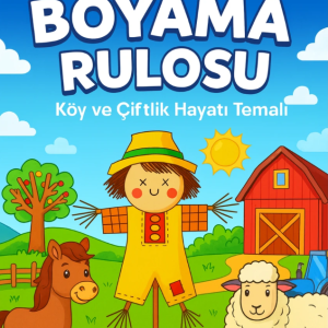 Haydi Dekor Köyümü Boyuyorum Eğleniyorum ve Öğreniyorum Boyama Rulosu 5 Metre Aktivite Rulo Kağıt