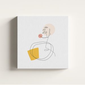 Line Art Absract Minimal Kadın Silüet Çizim Kanvas Tablo