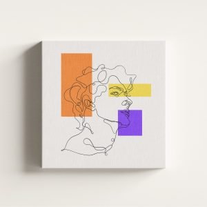 Line Art Erkek Silüet Kanvas Tablo