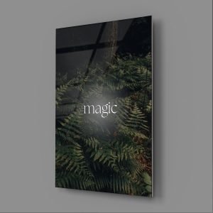 Magic Yazılı Orman Cam Tablo