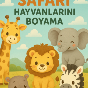Haydi Dekor 🦒🦁🐘 Safari Hayvanlarını Boyuyorum – Dev Boyama Rulosu(Zürafa • Aslan • Fil • Zebra • Su Aygırı • Eğitici & Eğlenceli Boyama Rulosu