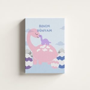 Sevimli Dinozorun Dünyası Çocuk Odası Kanvas Tablo