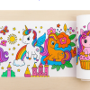 Haydi Dekor 🌈Unicorn Masalsı Kahraman 5 Metrelik Büyük Boy Çocuk Boyama Rulosu| Masalsı Unicorn, Gökkuşağı ve Kalp Desenli Boyama Rulosu