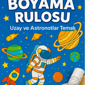Haydi Dekor 🌌 Uzayı Keşfediyorum – 5 Metre Dev Uzay Temalı Boyama Rulosu | 🚀 Çocuklar İçin Astronot, Gezegen ve Yıldızlı Gökyüzü Etkinlik Rulosu